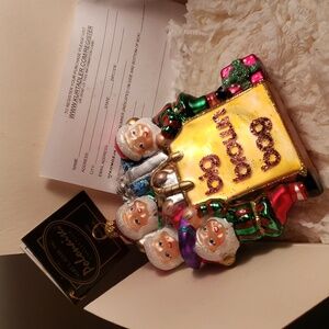 Kurt Adler Rare Polonaise Collection Handblown Big Brown Bag & Elves Ornament